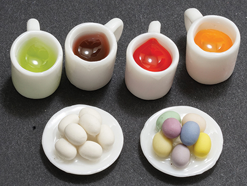 Dollhouse Miniature Easter Egg Coloring Set